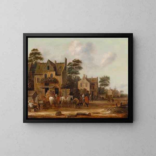 Rue de village - Thomas Heeremans — gerahmtes Bild an der Wand