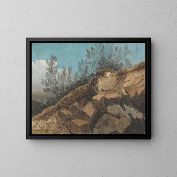 Studio delle rocce vicino a Pencerrig, nel Galles - Thomas Jones — quadro incorniciato alla parete