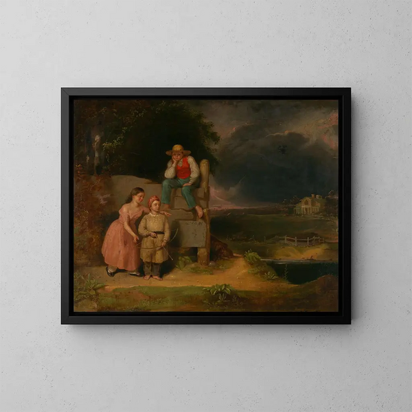 Bambini in una tempesta - Thomas Le Clear — quadro incorniciato alla parete