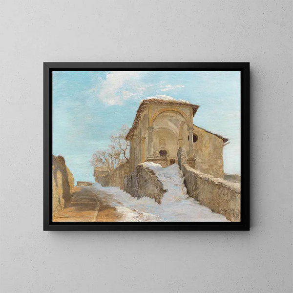 Chapelle en hiver - Thomas Leitner — gerahmtes Bild an der Wand
