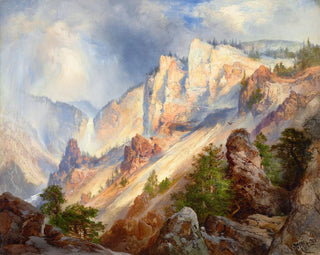 Thomas Moran - A Passing Shower in the Yellowstone Caon.webp