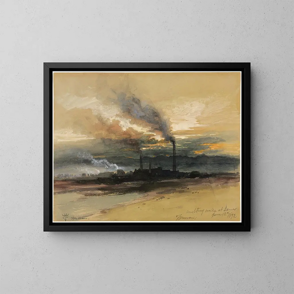Fonderie à Denver - Thomas Moran — gerahmtes Bild an der Wand