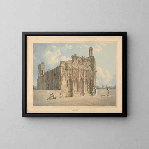 Die Kapelle am Wakefield-Brücke, Yorkshire - Thomas Richard Underwood — gerahmtes Bild an der Wand