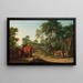 Ein brauner Pferd und zwei Esel - Thomas Roberts — gerahmtes Bild an der Wand