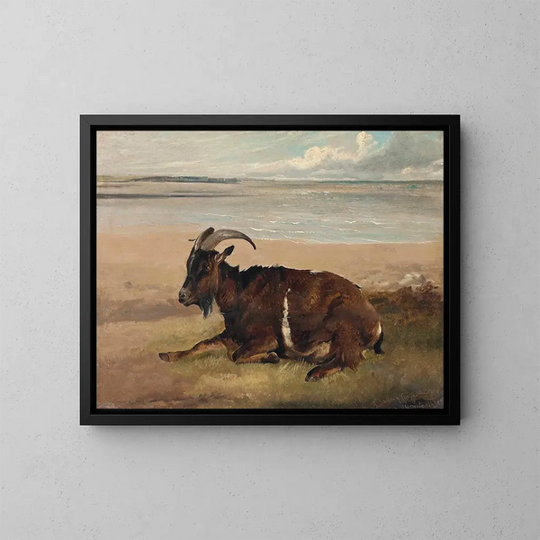 Eine Ziege am Meer bei Margate - Thomas Sidney Cooper — gerahmtes Bild an der Wand