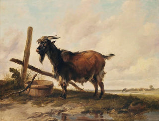 Thomas Sidney Cooper - A Goat In A Landscape Cattle Beyond.webp