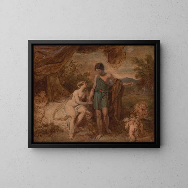 Eine unfertige Studie von Venus und Adonis - Thomas Stothard — gerahmtes Bild an der Wand