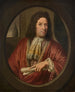 Portrait eines Mannes, der eine Partitur in einem ovalen Rahmen hält - Thomas van der Wilt — Ansicht des Kunstwerks