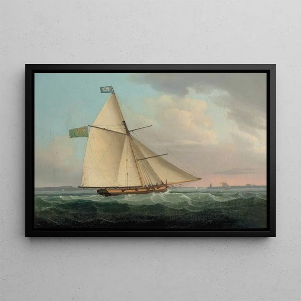Thomas Whitcombe - The Irish Postal Packet Earl Of Leicester 10 Guns Approaching Hook Head At The Entrance To Waterford Harbour.webp