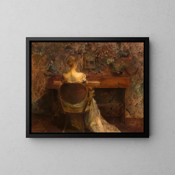 Le clavecin - Thomas Wilmer Dewing — gerahmtes Bild an der Wand