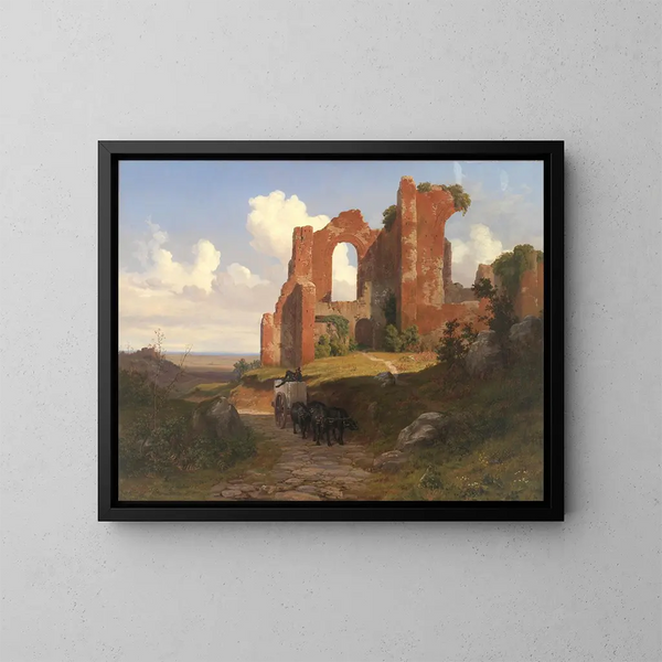 Vista delle terme di Caracalla a Roma - Thorald Læsøe — quadro incorniciato alla parete