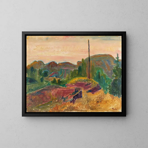 Landschaft des Abends - Thorvald Erichsen — gerahmtes Bild an der Wand