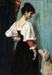 Portrait of a young woman with Puck the dog - Thérèse Schwartze — artwork view