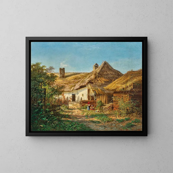 Una fattoria - Tina Blau — quadro incorniciato alla parete