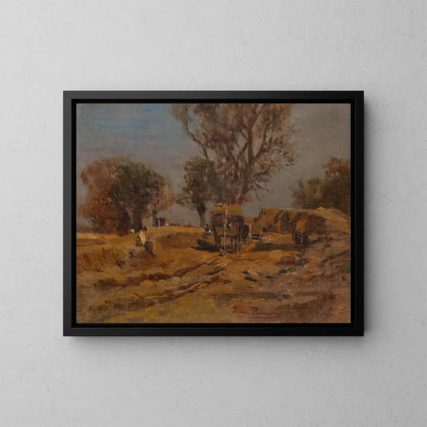 Alla regolazione del Danubio - Tina Blau — quadro incorniciato alla parete