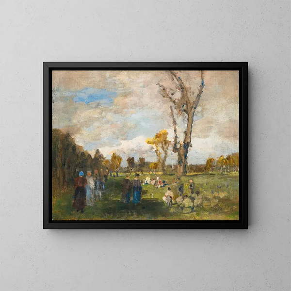 Domenica nei giardini del Prater - Tina Blau — quadro incorniciato alla parete