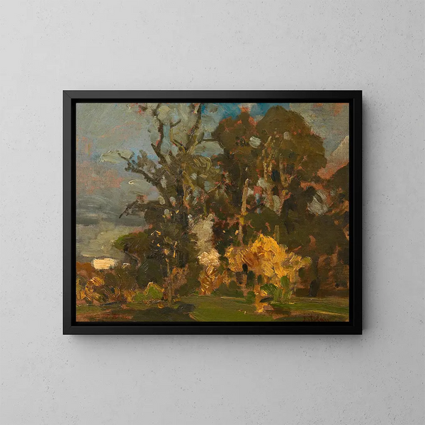 Foresta prairie in autunno - Tina Blau — quadro incorniciato alla parete