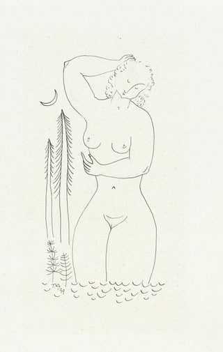 Tinus van Doorn - Badende naakte vrouw bij maanlicht.webp