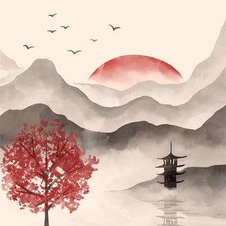Tirage d'art asiatique - Éclats d'Automne | Reproduction Tableau Décoration murale affiche copie