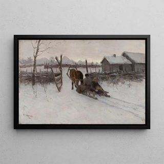 Tit Dvornikov - Farmyard with the sleigh.webp