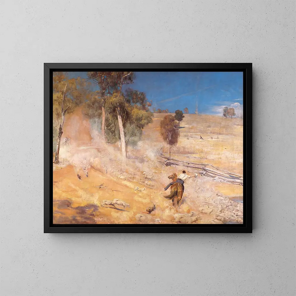 Une échappée - Tom Roberts — gerahmtes Bild an der Wand