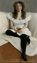Portrait of a young woman in white - Torsten Wasastjerna — artwork view