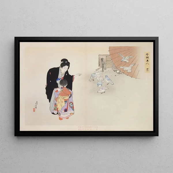 Kyiku imay bijin fzoku zen Pl11 - Toshikata Mizuno — gerahmtes Bild an der Wand