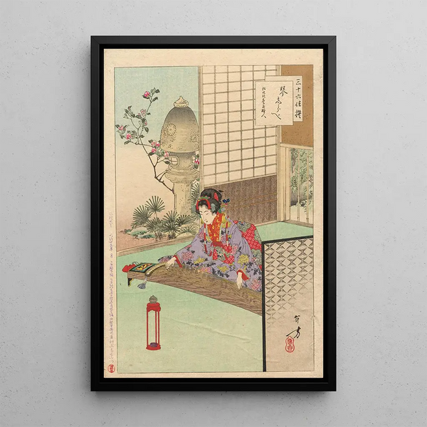 Toshikata Mizuno - Playing the Koyo A Lady from Nagoya of the Koka Era 184448 from the series Thirtysix Elegant Selections.webp