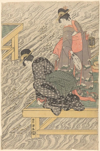 Toyokuni Utagawa - Women on Wharf Watching Fish.webp