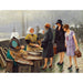 Riproduzione del dipinto Tre giovani donne che acquistano pesce fresco a Gammel Strand - Paul Fischer