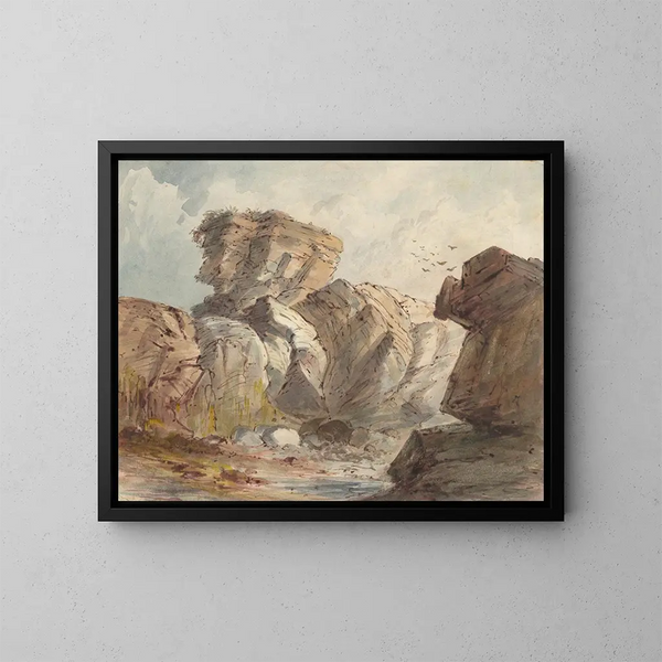 Landschaft mit Felsen - Truman Seymour — gerahmtes Bild an der Wand