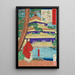 Ashikaga Yoshimitsu admirant le Pavillon d'Or - Tsukioka Yoshitoshi — quadro incorniciato alla parete