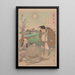 Paysans célébrant la lune d'automne - Tsukioka Yoshitoshi — quadro incorniciato alla parete