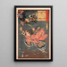 Leizhen Raishin and the gods of wind and thunder - Tsukioka Yoshitoshi — framed artwork on a wall