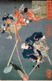 Miyamoto Musashi slicing a tengu - Tsukioka Yoshitoshi — artwork view