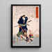 Namekata Monya throwing an attacker to the ground - Tsukioka Yoshitoshi — framed artwork on a wall