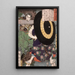 Nikki Bennosuke with umbrella - Tsukioka Yoshitoshi — framed artwork on a wall