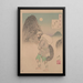 Reading by moonlight - Tsukioka Yoshitoshi — framed artwork on a wall