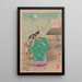 Moon on the moor of Saga Sagano no tsuki - Tsukioka Yoshitoshi — framed artwork on a wall