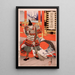 Shinchnagon Taira no Tomomori balayant le pont - Tsukioka Yoshitoshi — framed artwork on a wall