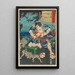 Shirafuji Genta regardant des kappa lutter - Tsukioka Yoshitoshi — gerahmtes Bild an der Wand