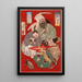 Tbsaku Miura Yoshiaki der Steuerbeamte und Urashima Tar beim Weintrinken - Tsukioka Yoshitoshi — gerahmtes Bild an der Wand