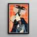 L'acteur Kawarasaki Gonjr for a fire troupe - Tsukioka Yoshitoshi — framed artwork on a wall