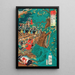 The Battle of Nagashino seen from the death of Yamagata Saburhei Masakage - Tsukioka Yoshitoshi — framed artwork on a wall