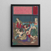 The collective rape of Hisaz's girlfriend, Omatsu - Tsukioka Yoshitoshi — framed artwork on a wall