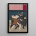 The Powerful Thief Kobayashi Masashichi Fighting Police Officers - Tsukioka Yoshitoshi — framed artwork on a wall