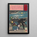 La veuve Fuku accouchant en route pour le tribunal pour vol - Tsukioka Yoshitoshi — framed artwork on a wall