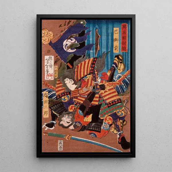 Tsukioka Yoshitoshi - Tomoe Gozen Wife of Kiso Yoshinaka Defeating Uchida Sabur.webp