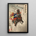 Uesugi Kenshin Nyd Terutora chevauchant au combat - Tsukioka Yoshitoshi — quadro incorniciato alla parete