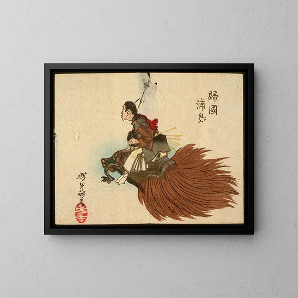 Il ritorno di Urashima Tar sulla tartaruga - Tsukioka Yoshitoshi — quadro incorniciato alla parete